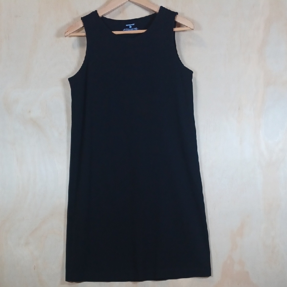 Patagonia Organic Cotton Black Mini Dress Sleeveless, Built In Bralette.